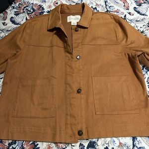 Camel Jacket with Buttons - Loose Fit
